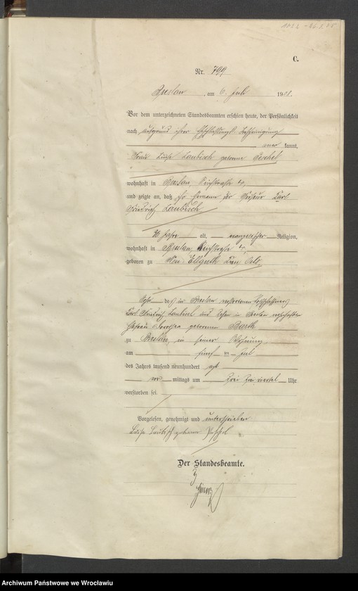 image.from.unit.number "Sterbe-Haupt-Register Breslau IV 1908 Band 3"