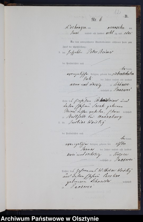 image.from.unit.number "Heiraths-Neben-Register Nr 1 - 11"