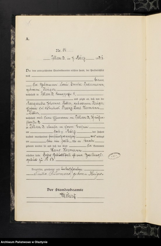 image.from.unit.number "Geburts-Haupt-Register Nr 1 - 91"