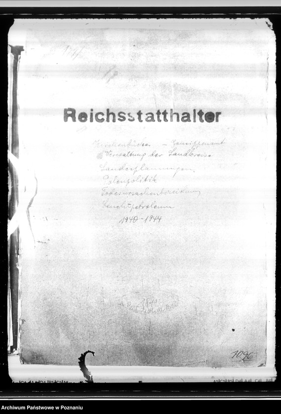 Obraz 4 z jednostki "Kirchenbücher - Gausippenamt. Verwaltung der Landkreise. Landesplannungen. Polenpolitik. Todesursachenbezeichnung. Leuchtpetroleum."