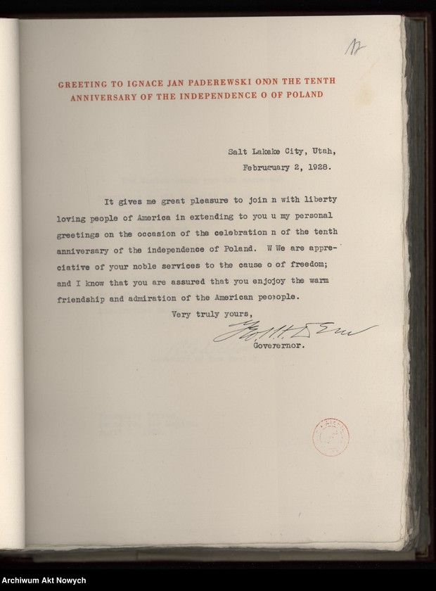 image.from.unit.number "The Kosciuszko Foundation. To Ignace Jan Paderewski - Artist, Patriot, Humanitarian. Album z życzeniami przedstawicieli społeczeństwa amerykańskiego i Polonii z okazji 10-lecia Polski Odrodzonej. Życzenia podpisali m.in. C. Coolidge, H. Hoover, F. D. Roosvelt, Ch. Dawes, T. H. Bliss, E. M. House, Ch, Hughes, J. Pershing, R. Lansing, J. D. Rockefeller"