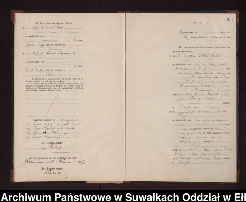 image.from.unit.number "Heiraths-Neben-Register des Preussischen Standes-Amtes Stasswinnen Kreis Loetzen"