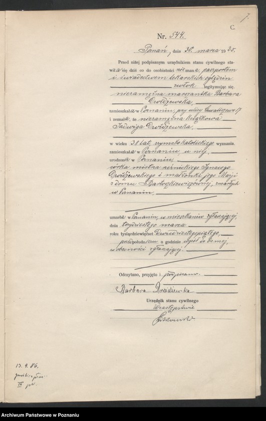 Obraz 9 z jednostki "Księga miejscowa zgonów tom II [Rejestr główny zgonów]"