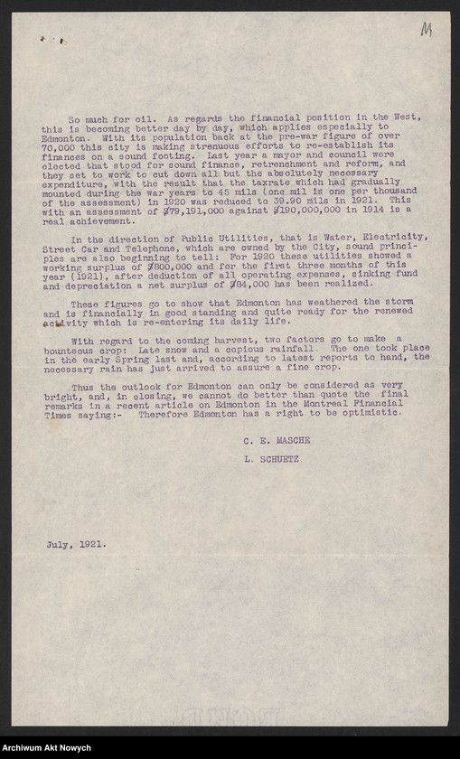 image.from.unit.number "Prince Albert (Estates) Limited (London). Sprawozdania i zestawienia, raporty i korespondencja"