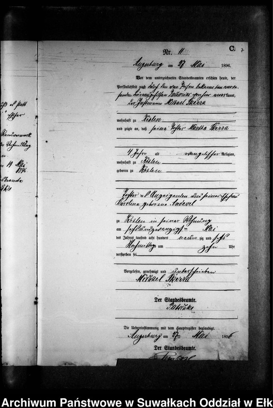 image.from.unit.number "Sterbe-Neben-Register des Preussischen Standes-Amtes Kehlen Kreis Angerburg"