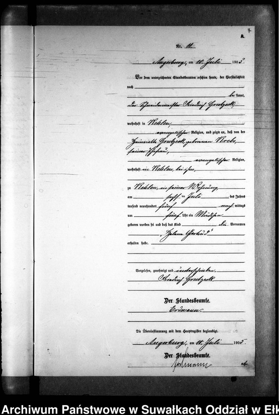 image.from.unit.number "Geburts-Neben-Register des Preussischen Standes-Amtes Kehlen Kreis Angerburg"
