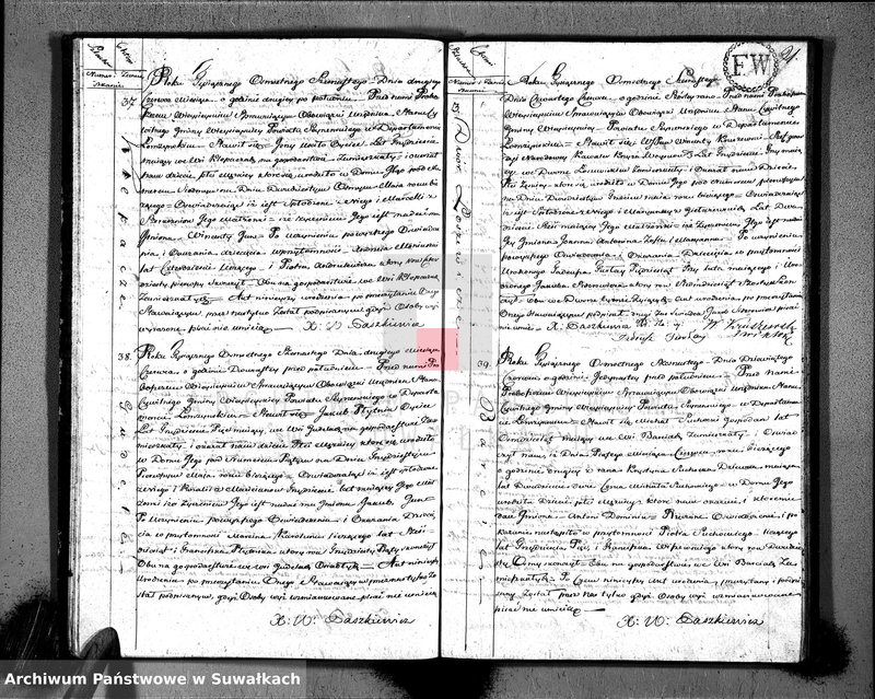 image.from.unit.number "Akta urodzonych gminy wieysieyskiey, powiatu seyneńskiego w departamencie łomżyńskim od 1-go stycznia 1816 roku"
