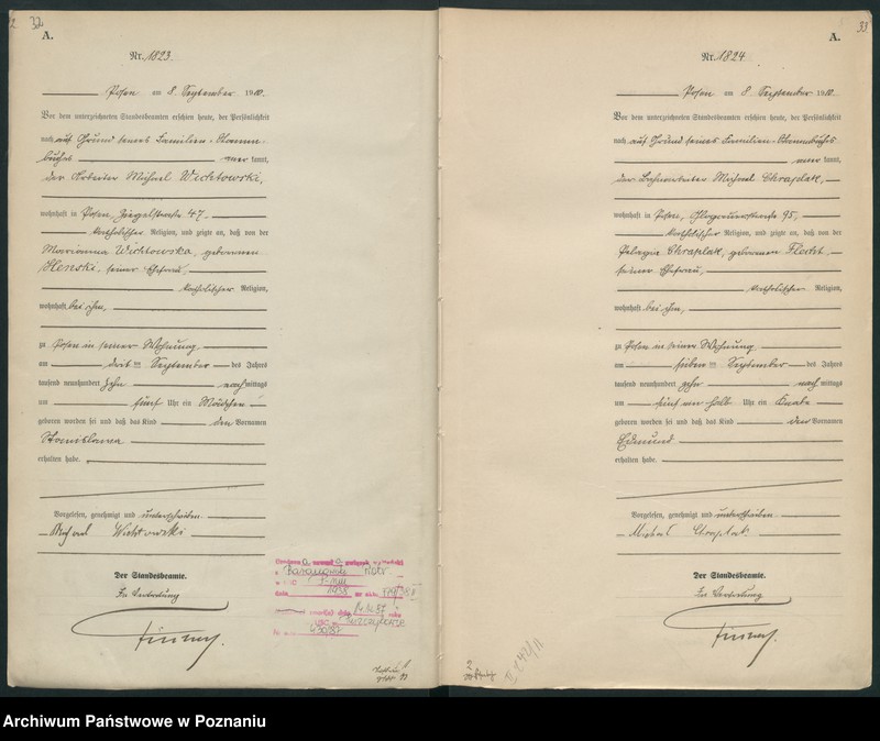 Obraz 19 z jednostki "Księga miejscowa urodzeń tom IV [Rejestr główny urodzeń]"