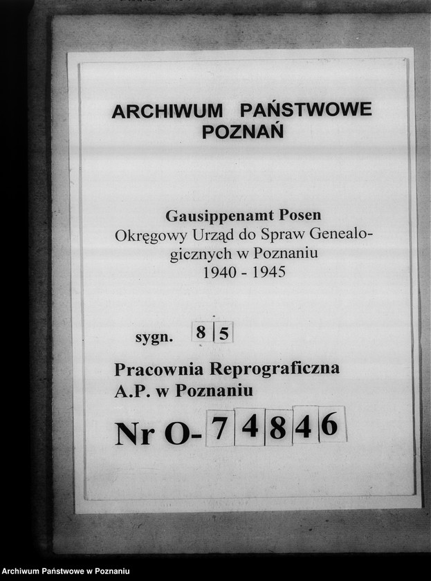 Obraz 1 z jednostki "Feststellung von Verlusten, Wiederherbeischaffung, Ersatzbeschaffung. Gnesen-Stadt [miasto Gniezno]"