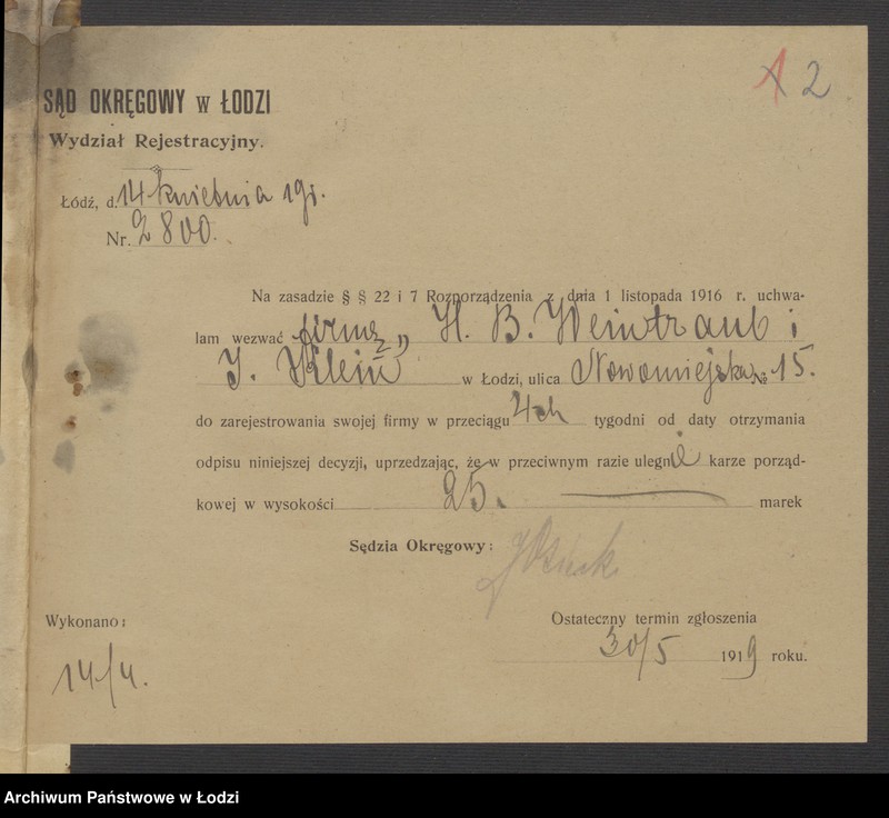 Obraz 4 z jednostki "Hersz Ber Weintraub, Icek Klein- sprzedaż i kupno skór"