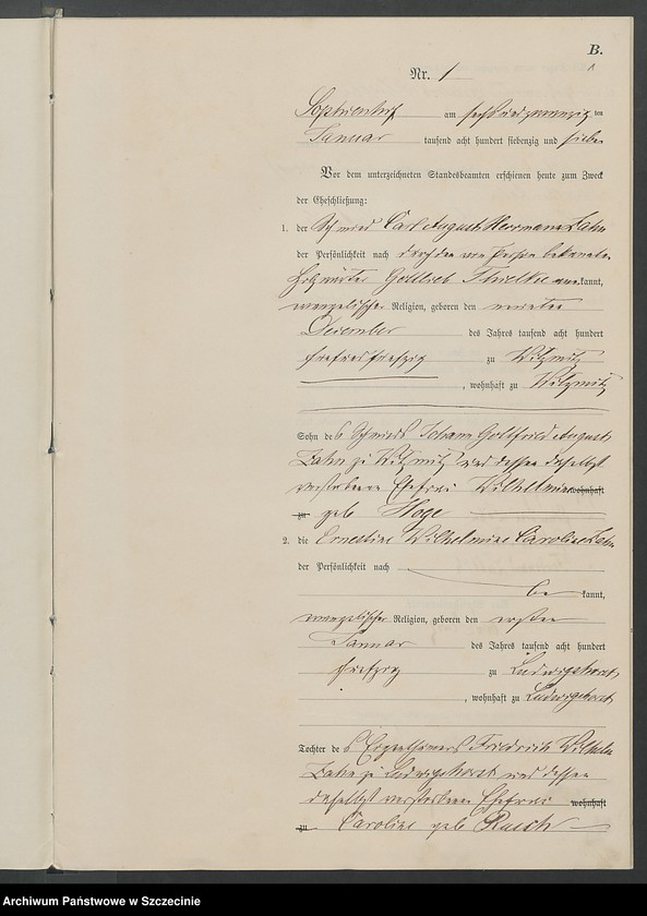 Obraz 8 z jednostki "Heiraths-Register (Neben-Register)"