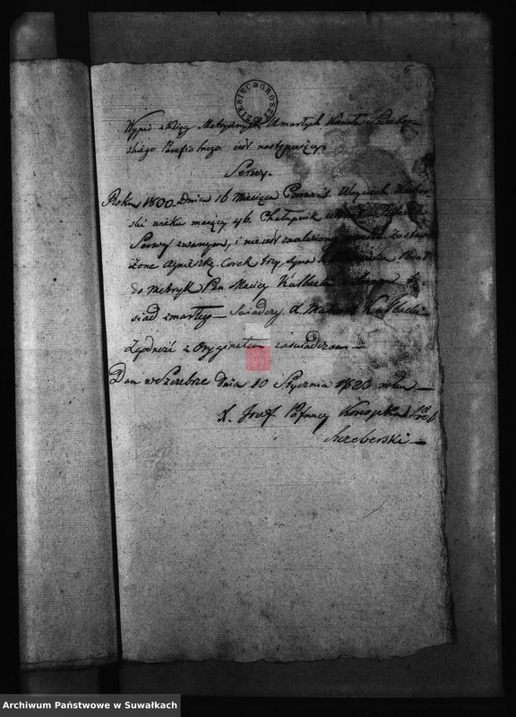 image.from.unit.number "Metryki czyli Wypisy służące do Akt Ślubnych Gminy Berzniki na Rok 1823"
