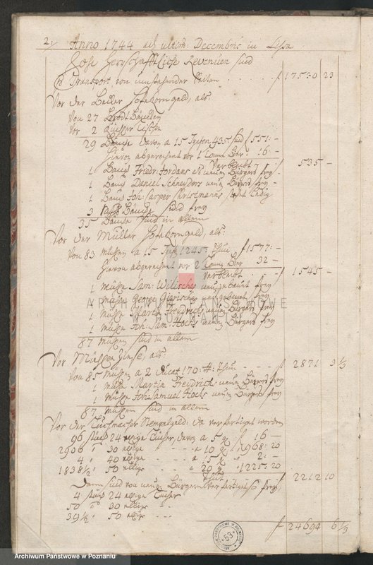 image.from.unit.number "Rechnung der Stadt Lissa; język niemiecki"