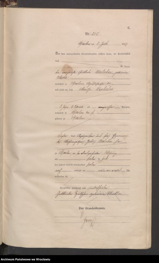 image.from.unit.number "Sterbe-Haupt-Register Breslau IV 1907 Band 3"