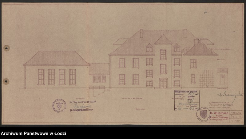Obraz 4 z jednostki "Szkice budynków SS Unterführerschule przy ulicy Szczecińskiej w Łodzi"