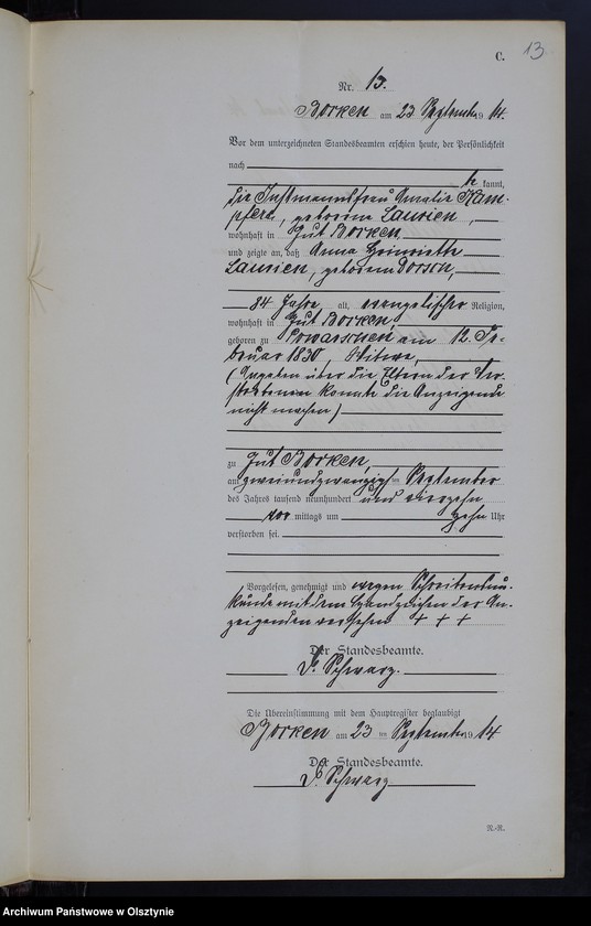 image.from.unit.number "Sterbe-Neben-Register Nr 1 - 19 [ Księga zgonów - wtóropis ]"