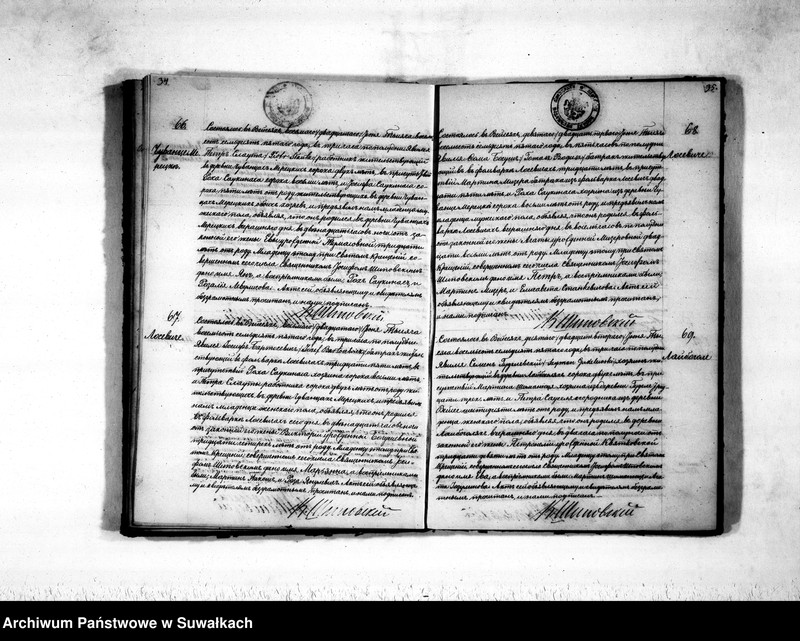 Obraz 20 z jednostki "Duplikat aktov rodivšichsja, brakosočetavšichsja i umeršich vejsejskogo rimsko-katoličeskogo prichoda na 1875 god"