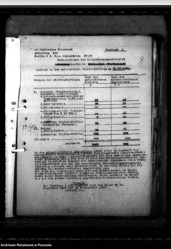 Obraz 12 z jednostki "Schnelldienst der Reichsfürsorgestatistik Regierungsbezirk Posen"