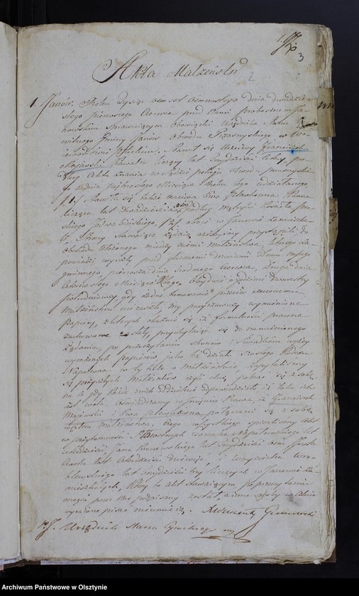 image.from.unit.number "Duplicat. Akta Małzenstw, Urodzenia, Zapowiedzi, Zeyscia Gminy Janów 1818/19-ty"