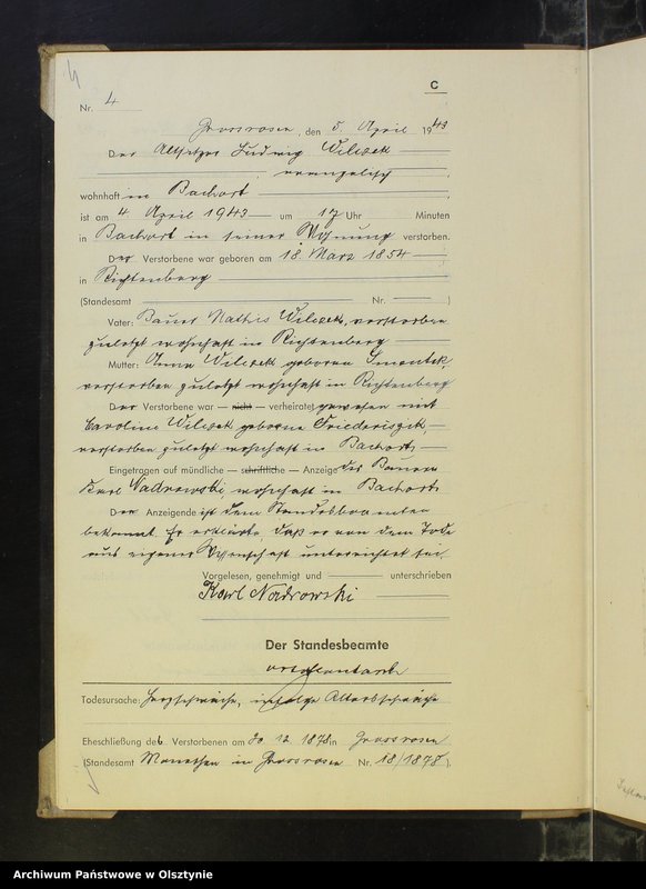 image.from.unit.number "Sterbebuch Nr 1 - 39,1 - 26 i 1"