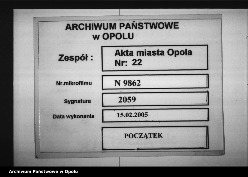 Obraz 1 z jednostki "Acta des Magistrats zu Oppeln betreffend die Schankwirtschaft im Kutschbach