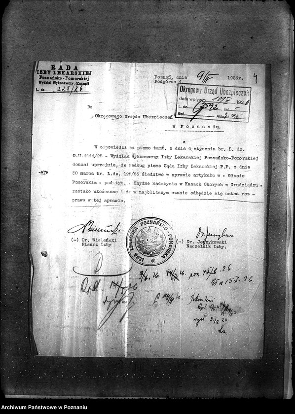 Obraz 7 z jednostki "Sprawy lekarzy [umowy i korespondencja] Okręg. Urząd Ubezpiecz."