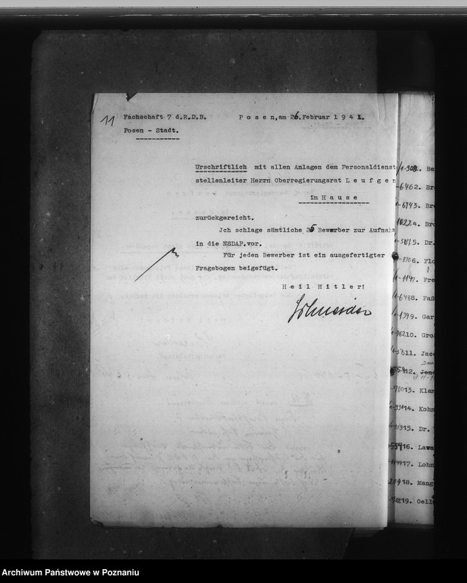 Obraz 15 z jednostki "Überprüfung und Erfassung der Angestelten. Polnische Angestellten des Reichsarchivs und im Referat der Statistik"