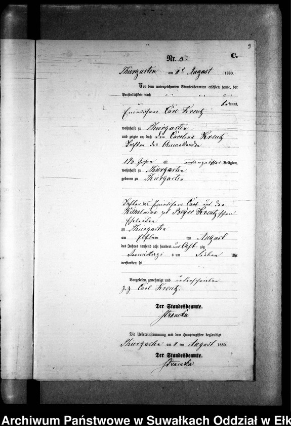 image.from.unit.number "Sterbe-Neben-Register des Preussischen Standes-Amtes Prinowen Kreis Angerburg"