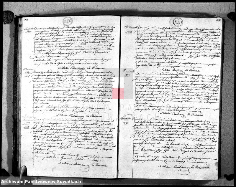 image.from.unit.number "Księga duplikat urodzonych, zaślubionych i zeszłych urzędnika stanu cywilnego, parafij suwalskiej roku 1830"