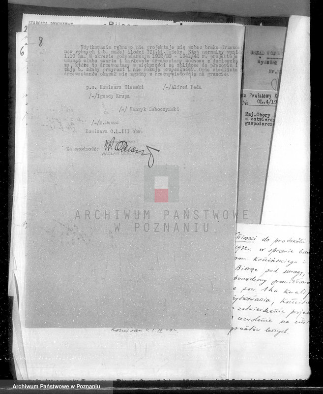 Obraz 12 z jednostki "Sprawa zmiany podziału użytkowania 1,00 ha gruntów leśnych w majątku Obory-Niniew powiaty koniński i kaliski"