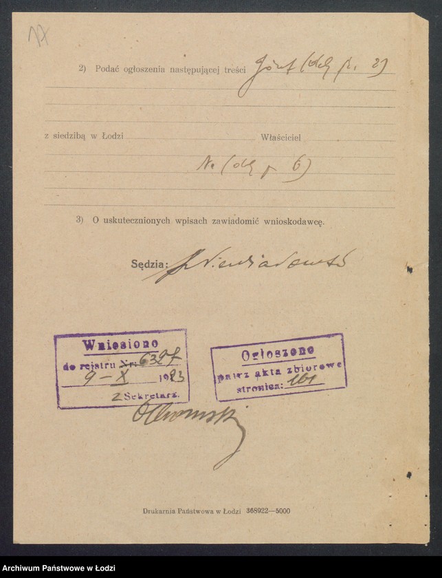 Obraz 19 z jednostki "Józef Psarski i S-ka- zakład ogrodniczy"