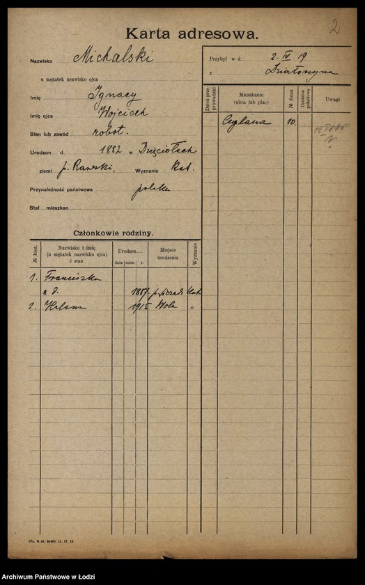 Obraz 4 z jednostki "[Spis ludności Łodzi] Michalski - Michałowicz"
