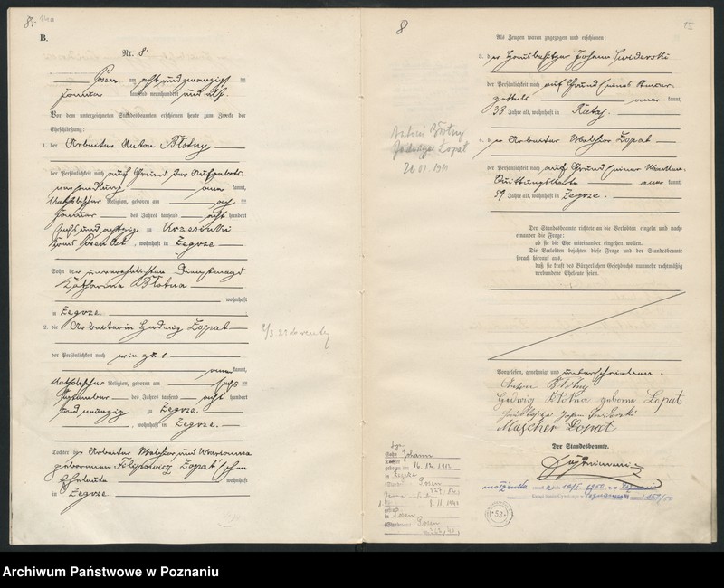 Obraz 10 z jednostki "Księga miejscowa małżeństw [Rejestr główny małżeństw]"