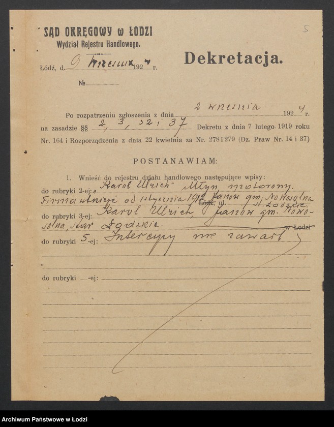 Obraz 7 z jednostki "Karol Ulrich- młyn motorowy- Janów"