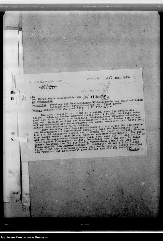 Obraz 7 z jednostki "Mende, Wilhelm - Beigeordneterin Leslau (Włocławek)"