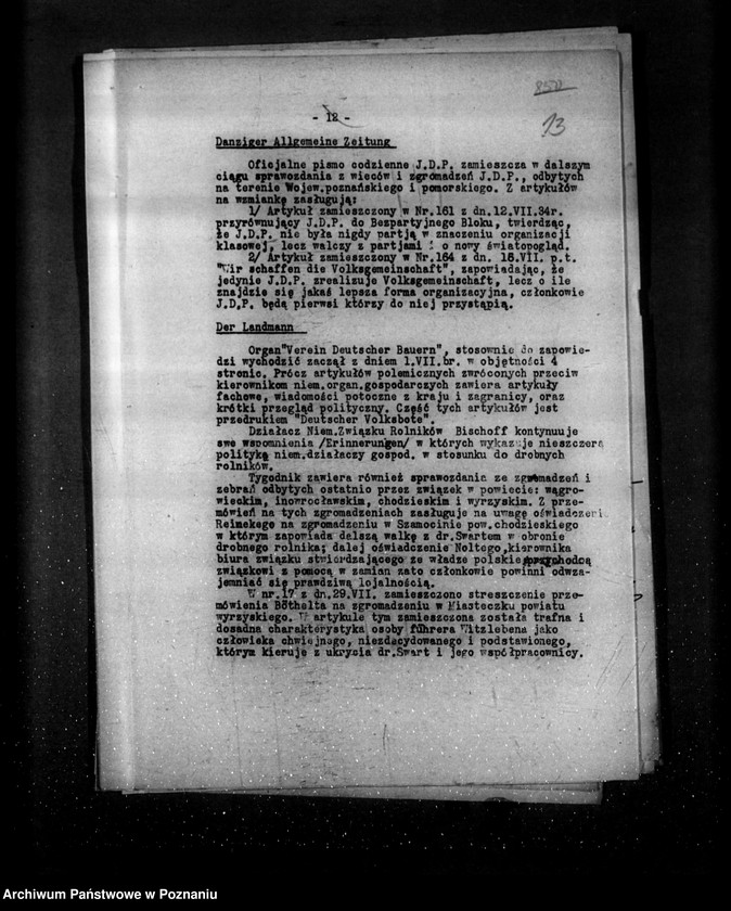 Obraz 19 z jednostki "Sprawozdania z życia mniejszości narodowych za miesiące lipiec i sierpień, wrzesień 1934 r."