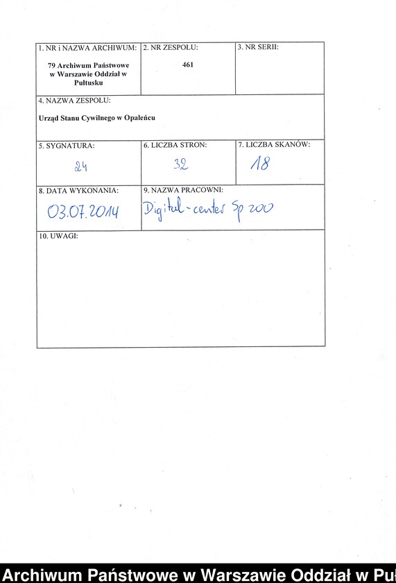 Obraz 1 z jednostki "Księga małżeństw parafii ewangelicko-augsburskiej w Opaleńcu"