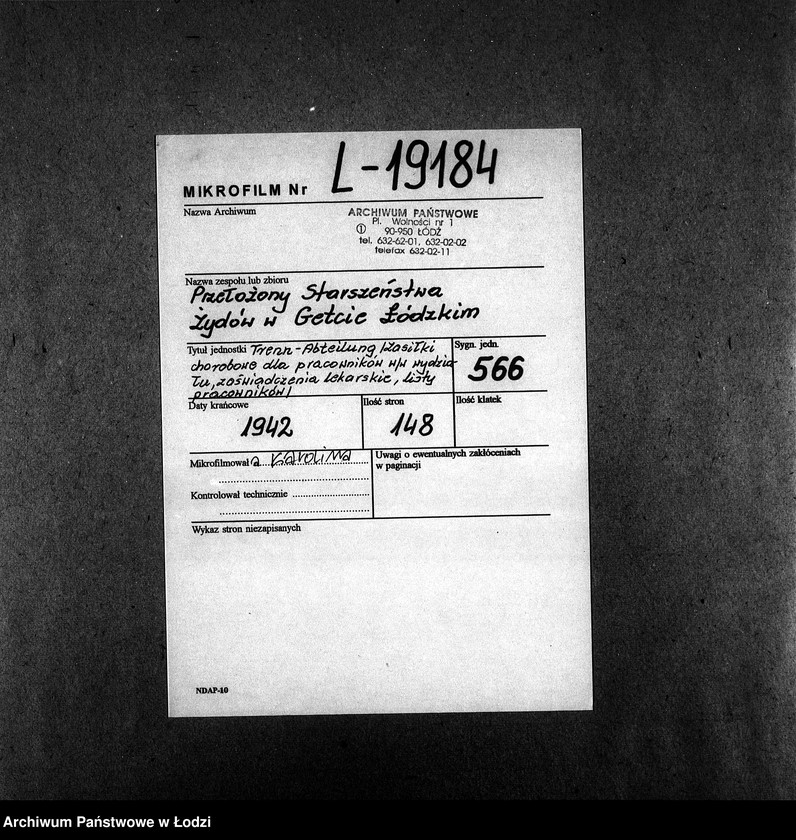 Obraz 2 z jednostki "Trenn-Abteilung. Am Bach 4 [Zasiłki chorobowe dla pracowników, zaświadczenia lekarskie, listy zatrudnionych]"