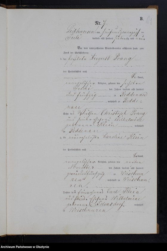 image.from.unit.number "Heiraths-Neben-Register Nr 1 - 14"