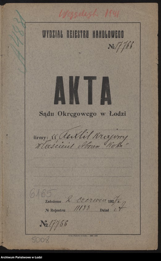 Obraz 2 z jednostki "Textil Krajowy- Abram Kohn- wyrób manufaktury"