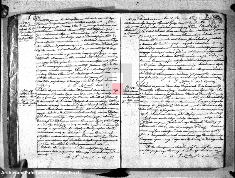 image.from.unit.number "Duplikat aktów urzędnika stanu cyvilnego względem urodzenia, małżeństwa i zeszłych parafii wieysieyskiey na rok 1826, tom I"