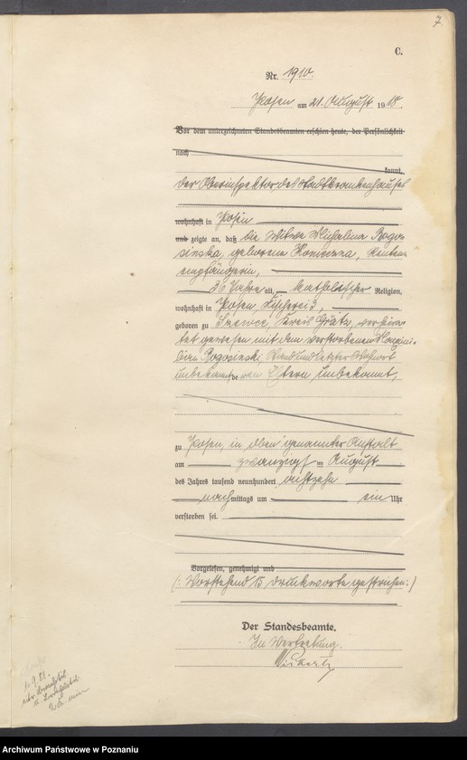 Obraz 9 z jednostki "Księga miejscowa zgonów tom V [Rejestr główny zgonów]"