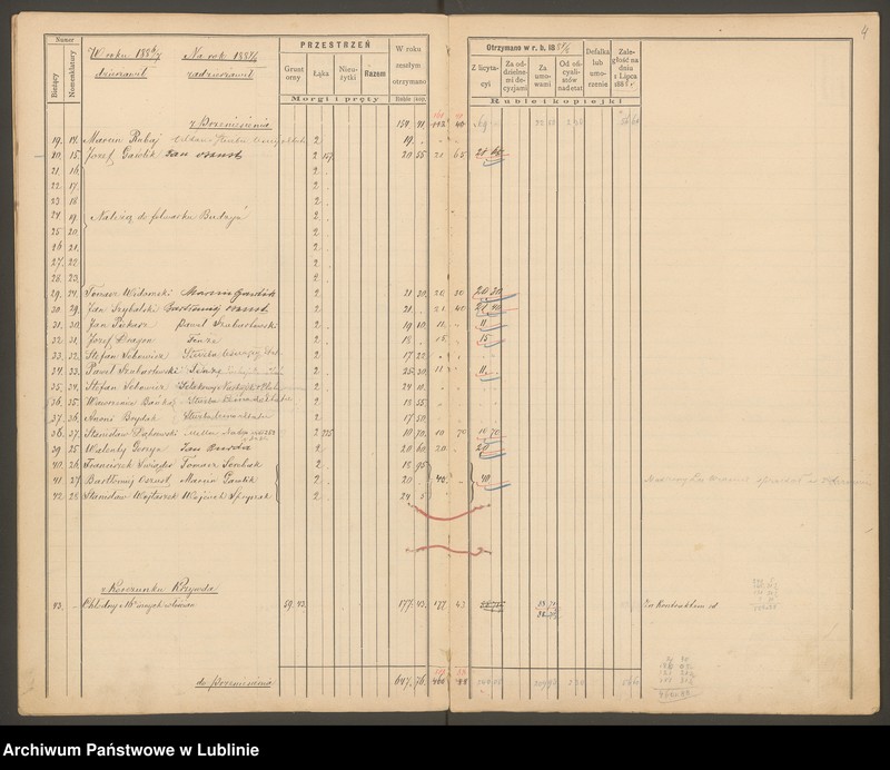 image.from.unit.number "Klucz Godziszewski. Egzakcjonarz pól i łąk w Okręgu Kraśnickim na rok 1887/88"