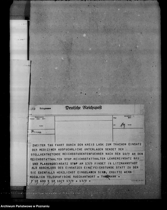 Obraz 18 z jednostki "Einsatz von Studenten für Volks - und grenzpolitische Warthegau"