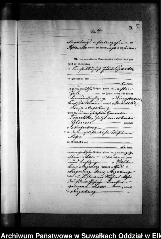 image.from.unit.number "Heiraths-Neben-Register des Preussischen Standes-Amtes Kehlen Kreis Angerburg"