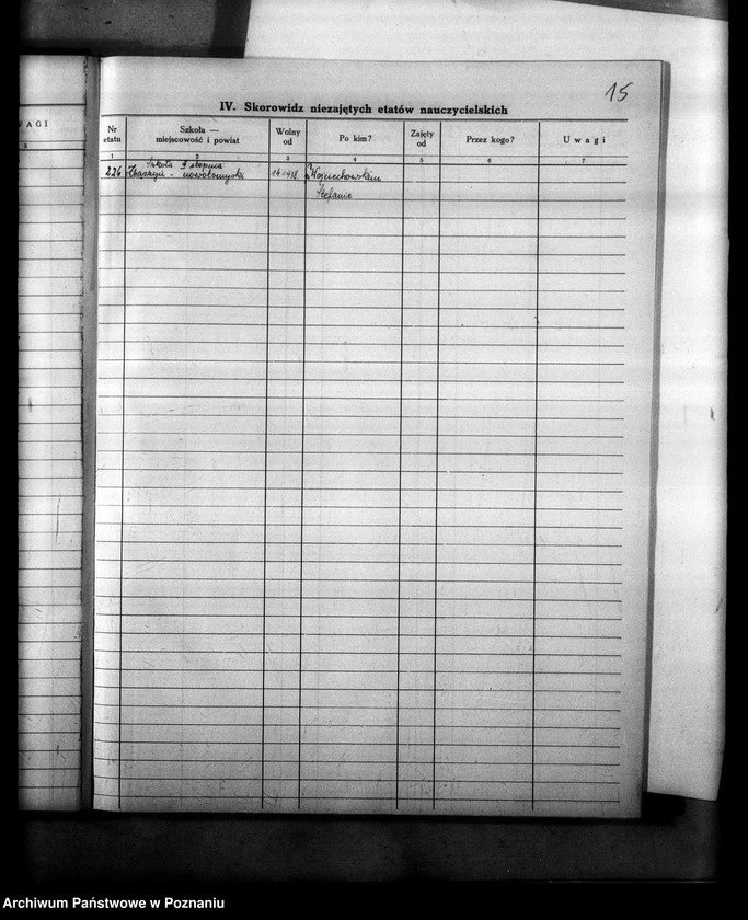 Obraz 20 z jednostki "Księga ewidencyjna szkół i etatów powiatu nowotomyskiego"
