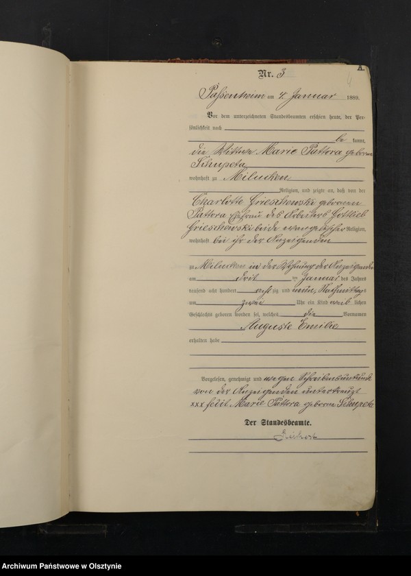 image.from.unit.number "Geburts-Haupt-Register Nr 1 - 260"