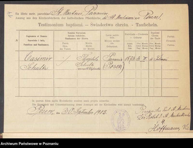 Obraz 16 z jednostki "[Dokumenty dostarczone przez narzeczonych do zawarcia związku małżeńskiego za 1902 rok. Tom XVI]"