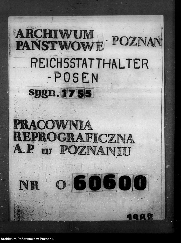 Obraz 1 z jednostki "Zuweisungen beschlagnahmter Grundstücke an Gemeinde-, Kreis- und Reichsverwaltungen"