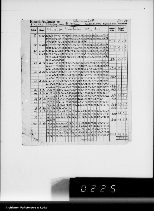 Obraz 18 z jednostki "Aufträge 7611-12089 und Rechnungen Firma Silvars G.m.b.H.Litzmannstadt auf Holzmaterial"